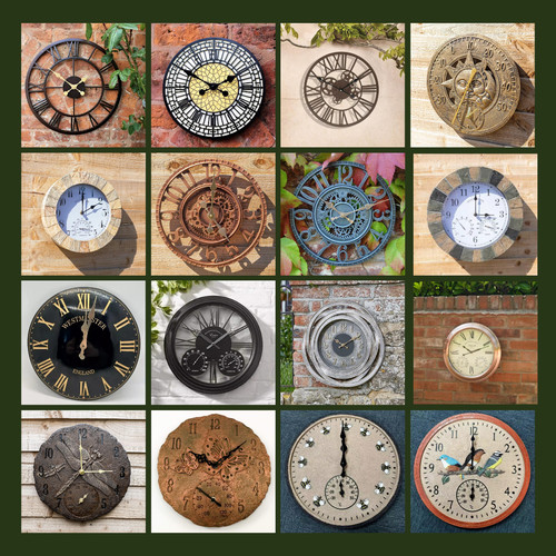 Garden wall clock thermometer - garden,