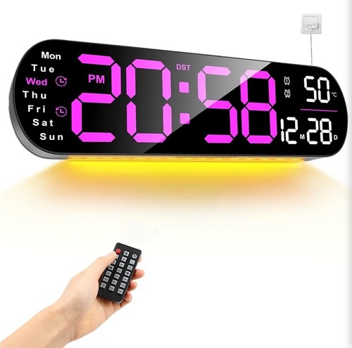 Large digital wall clock - large,