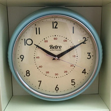 Retro Black Wall Clock, Round