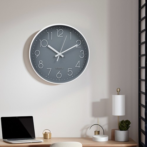30cm black wall - black, clock