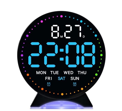 Led round alarm clock - led,