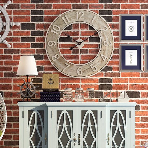 60cm large wooden wall clock - 60cm,