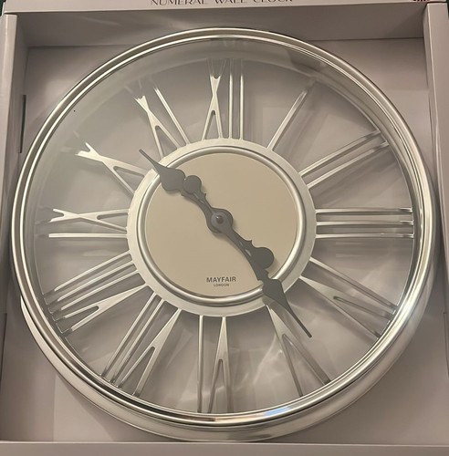 Modern wall clock round - clock, black